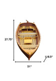 51" X 118.5" X 27.75" Matte Finishlittle Bear Wooden Dinghy - Homeroots - Flyclothing LLC