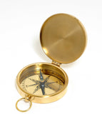 Shiny Brass Marine Compass With Lid - Homeroots