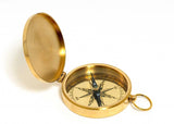 Shiny Brass Marine Compass With Lid - Homeroots