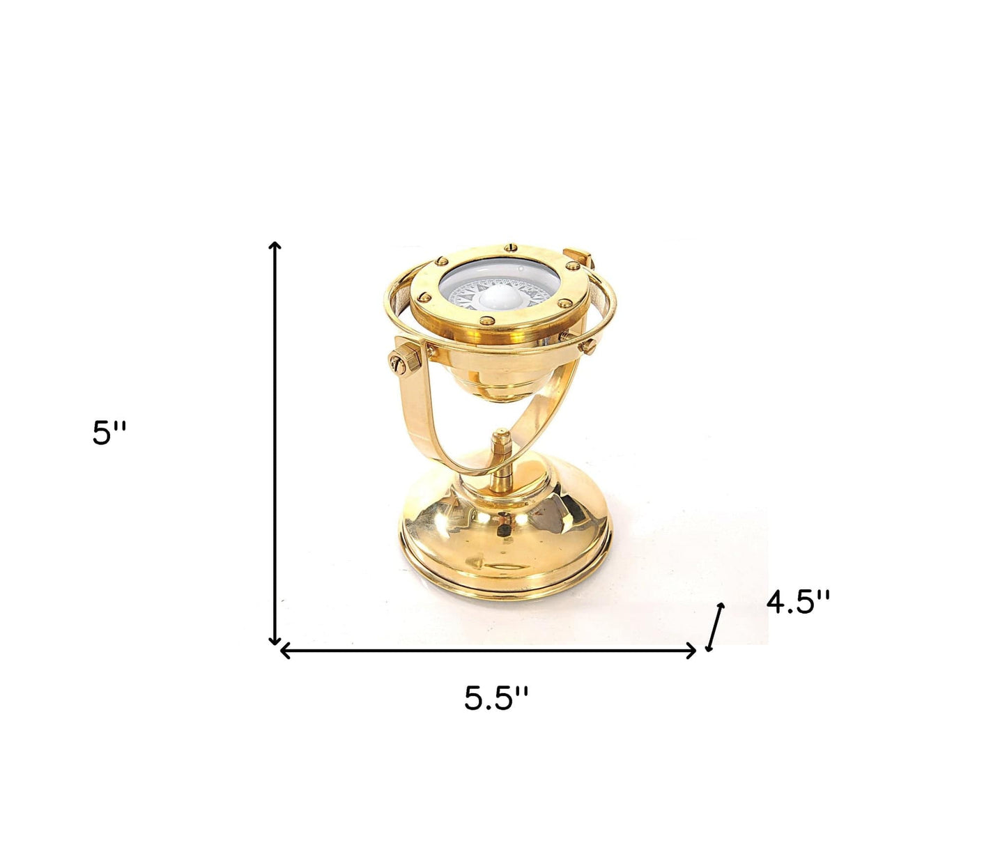 4.5" X 5" X 5.5" Gimbaled Compass - Homeroots - Flyclothing LLC