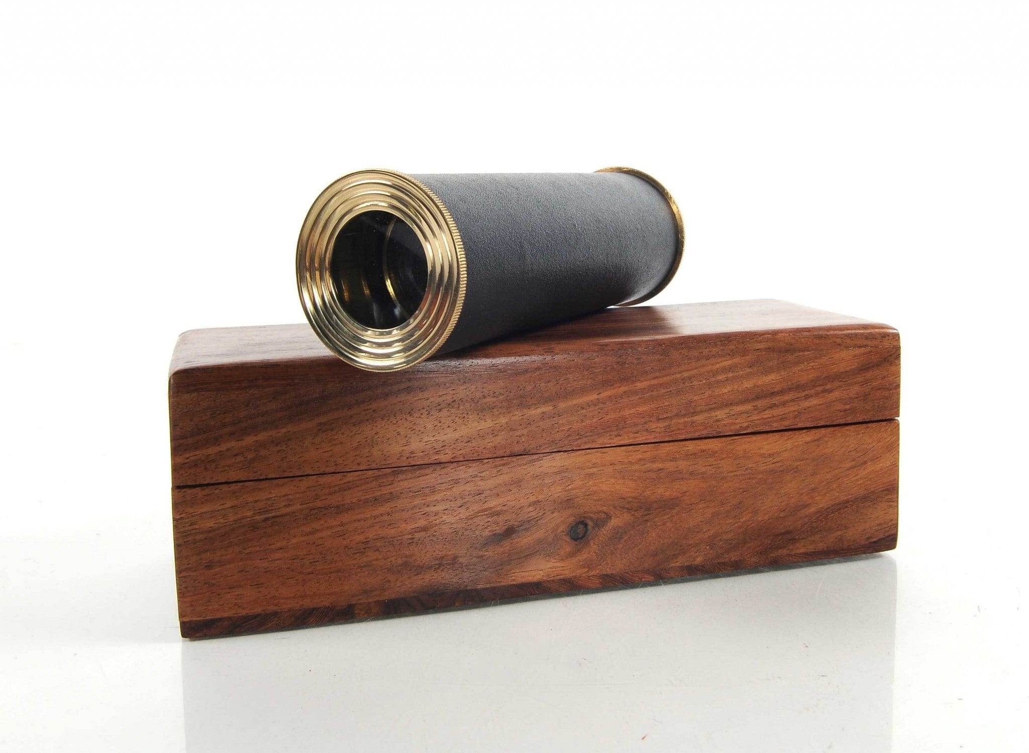 1.5" X 15" X 1.5" Handheld Telescope In Wood Box - Homeroots - Flyclothing LLC