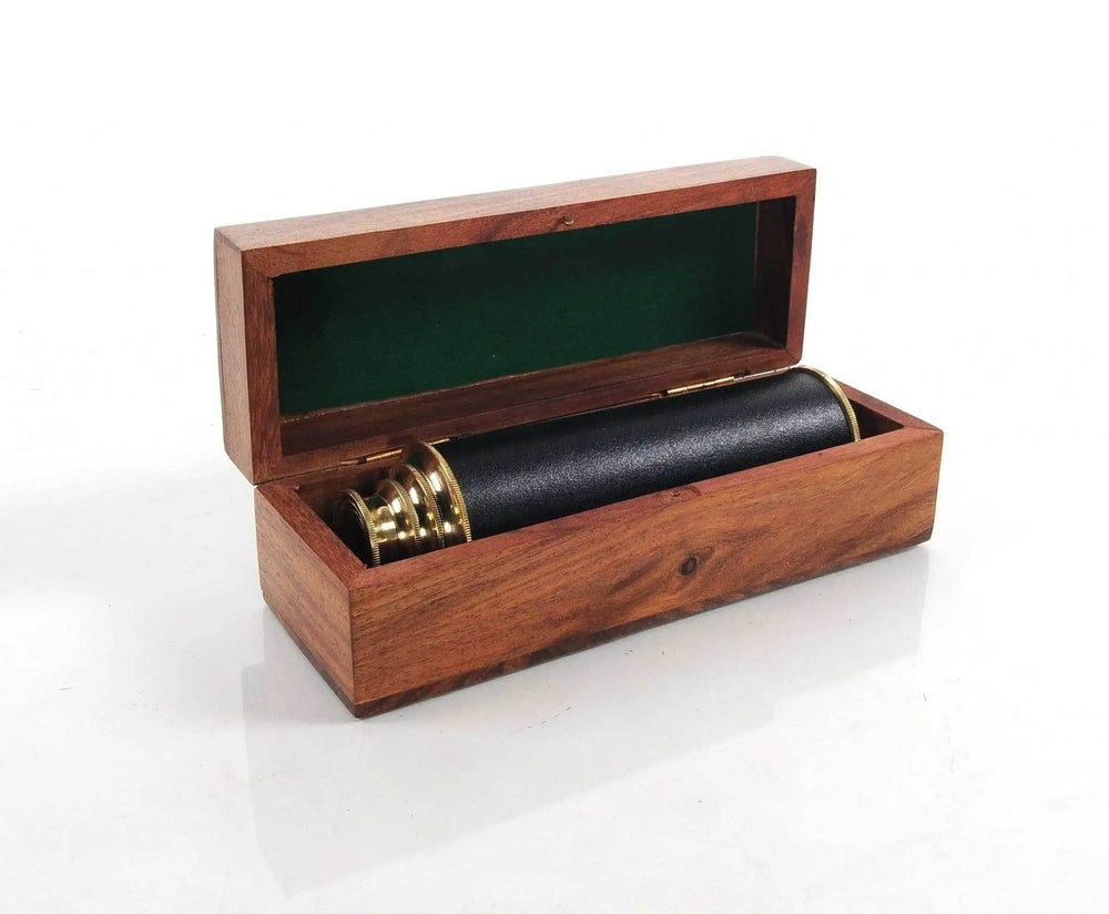 1.5" X 15" X 1.5" Handheld Telescope In Wood Box - Homeroots - Flyclothing LLC