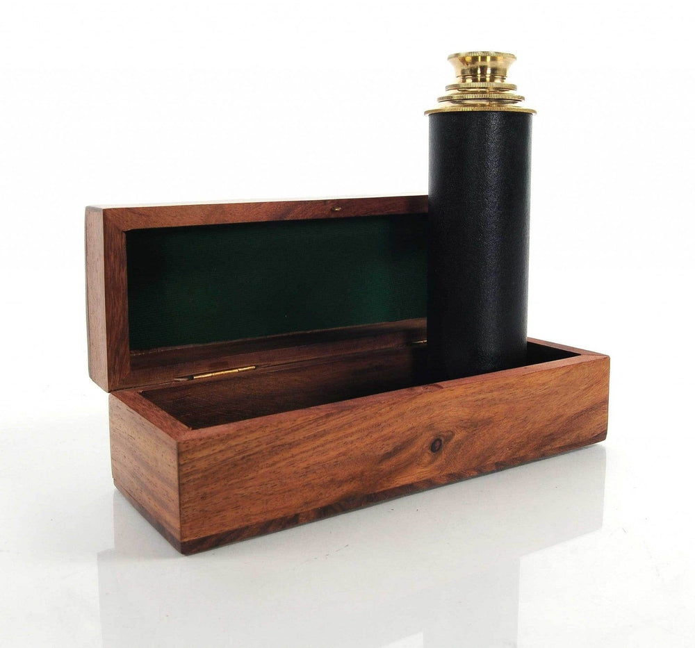 1.5" X 15" X 1.5" Handheld Telescope In Wood Box - Homeroots - Flyclothing LLC