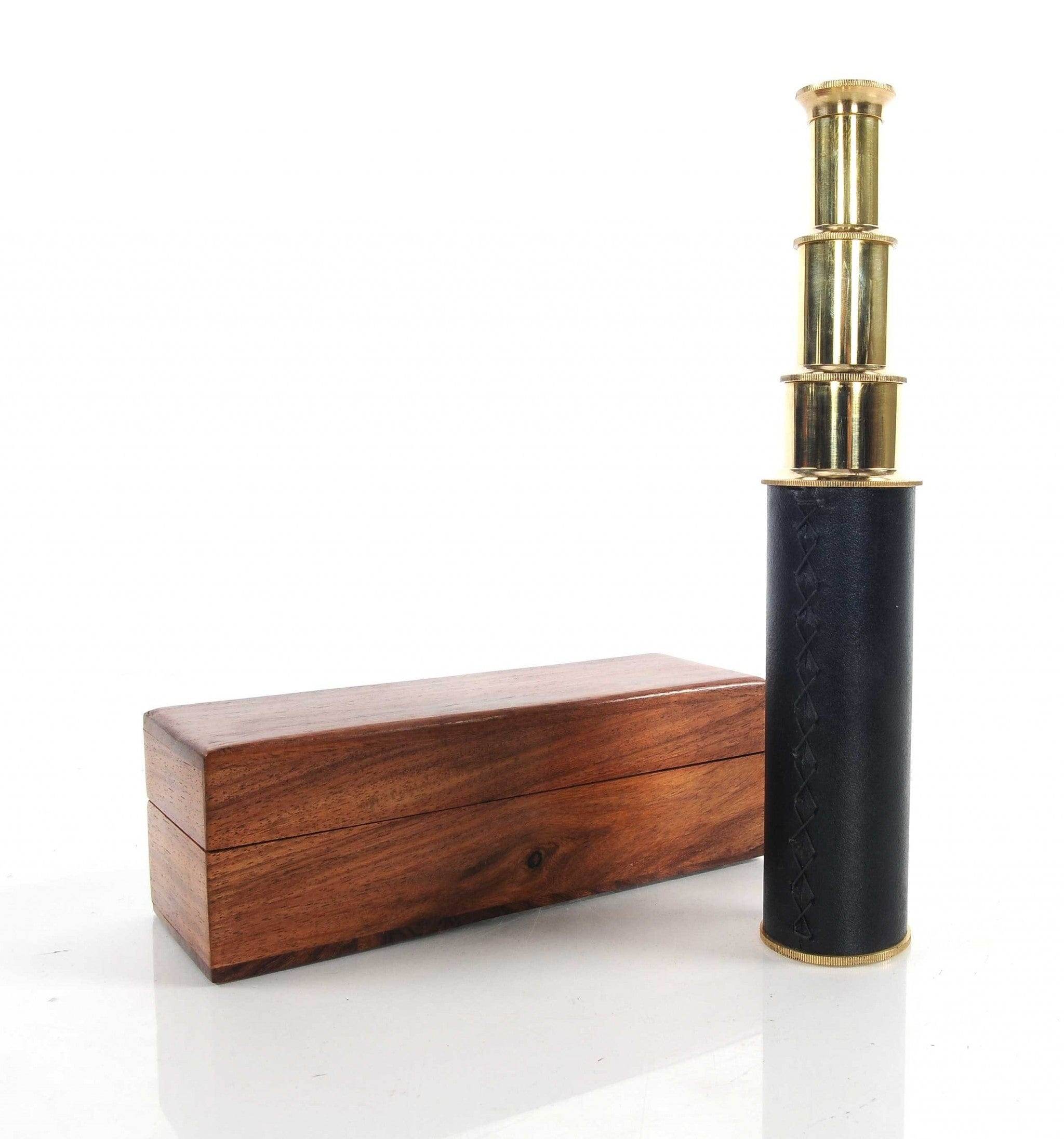 1.5" X 15" X 1.5" Handheld Telescope In Wood Box - Homeroots - Flyclothing LLC