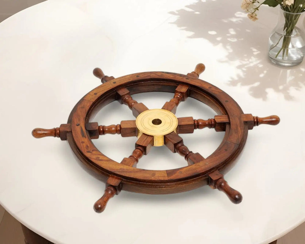 24" X 24" X 2" Ship Wheel - Homeroots