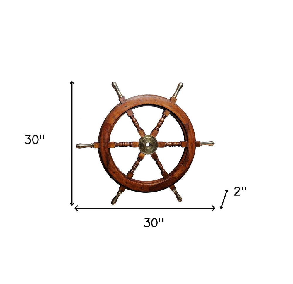 30" X 30" X 2" Ship Wheel - Homeroots