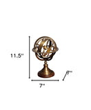 7" X 7" X 11.5" Armillary Sphere On Wood Base - Homeroots