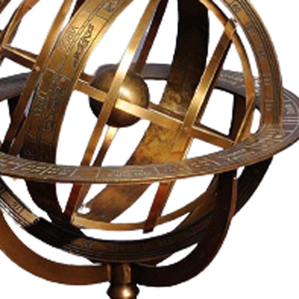 7" X 7" X 11.5" Armillary Sphere On Wood Base - Homeroots