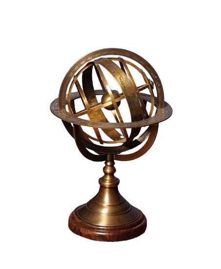 7" X 7" X 11.5" Armillary Sphere On Wood Base - Homeroots