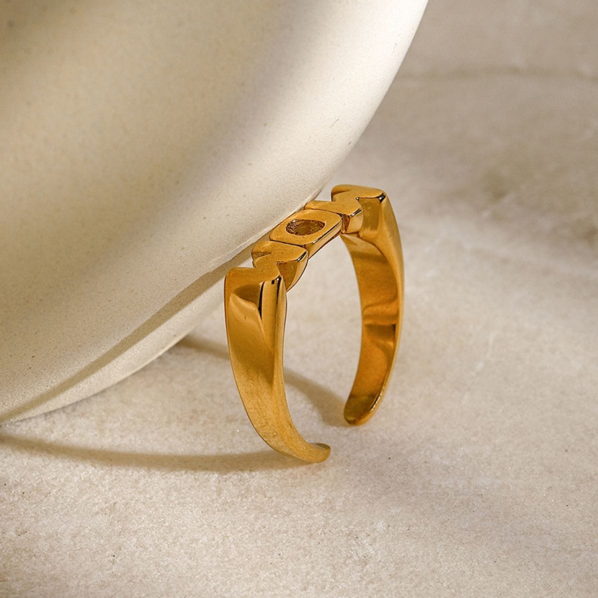 MOM Stainless Steel Open Ring - Trendsi