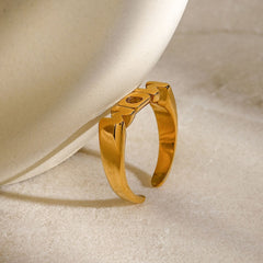 MOM Stainless Steel Open Ring - Trendsi