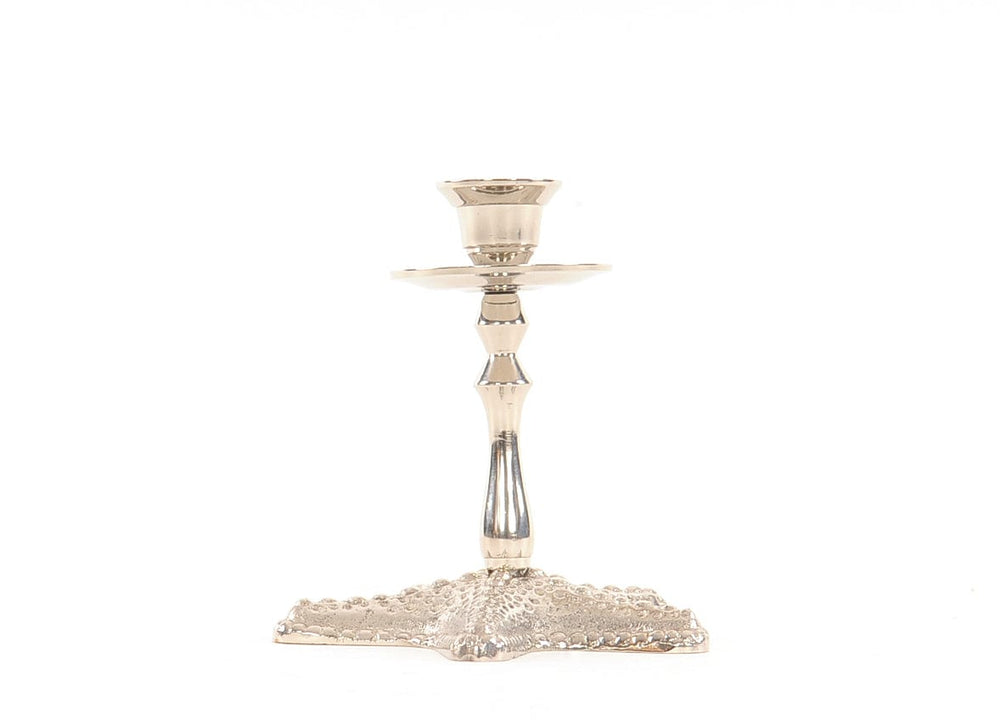 Silver Finish Star Fish Taper Candle Holder - Homeroots
