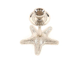 Silver Finish Star Fish Taper Candle Holder - Homeroots