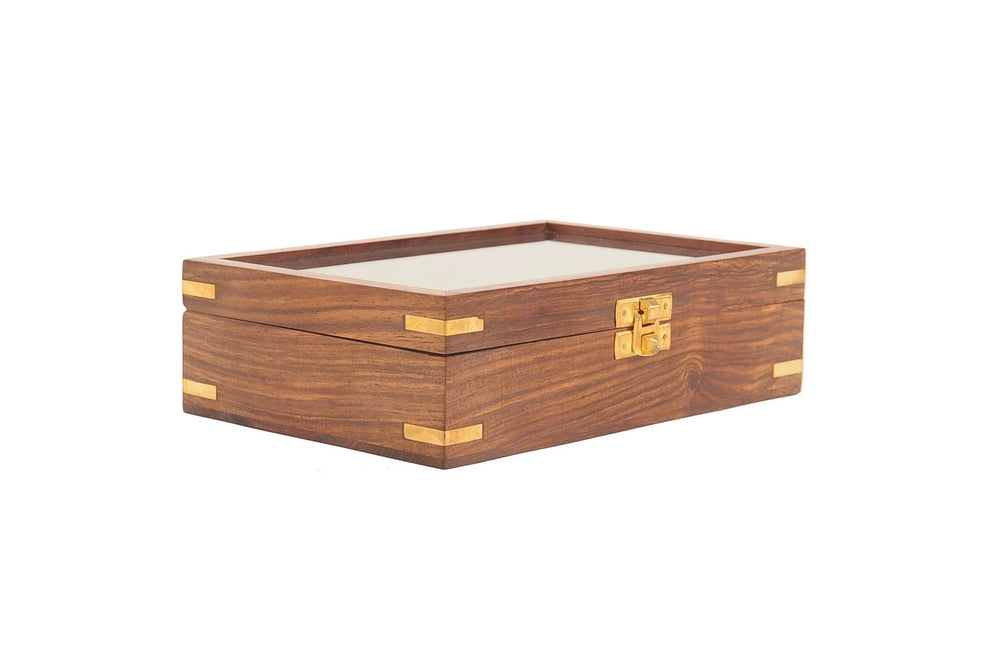 5.25" X 8" X 2.5" Wooden Game Set With Brass Goblet - Homeroots