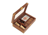 5.25" X 8" X 2.5" Wooden Game Set With Brass Goblet - Homeroots