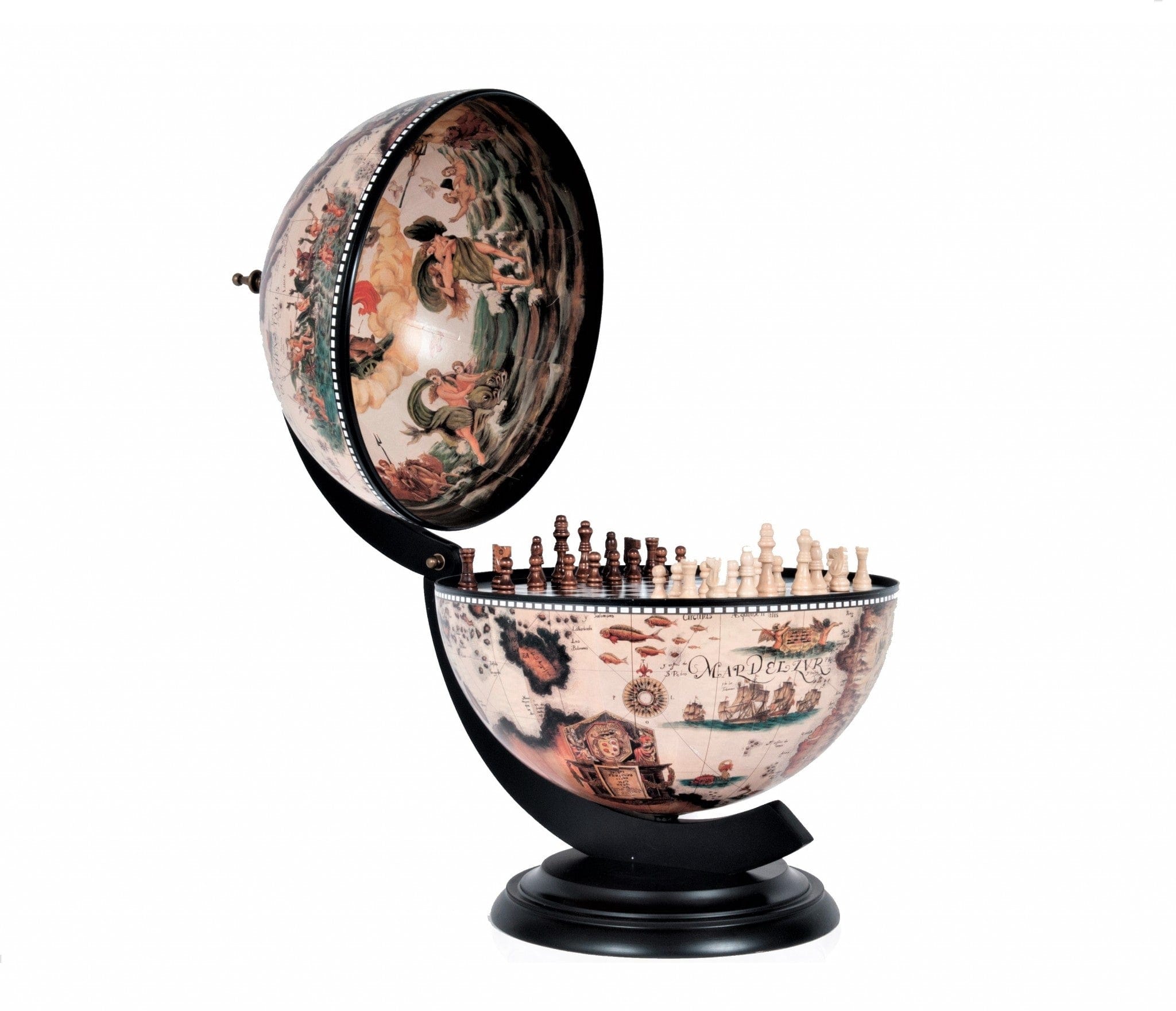 13" X 13" X 20" White Globe 13 Inches With Chess Holder - Homeroots - Flyclothing LLC