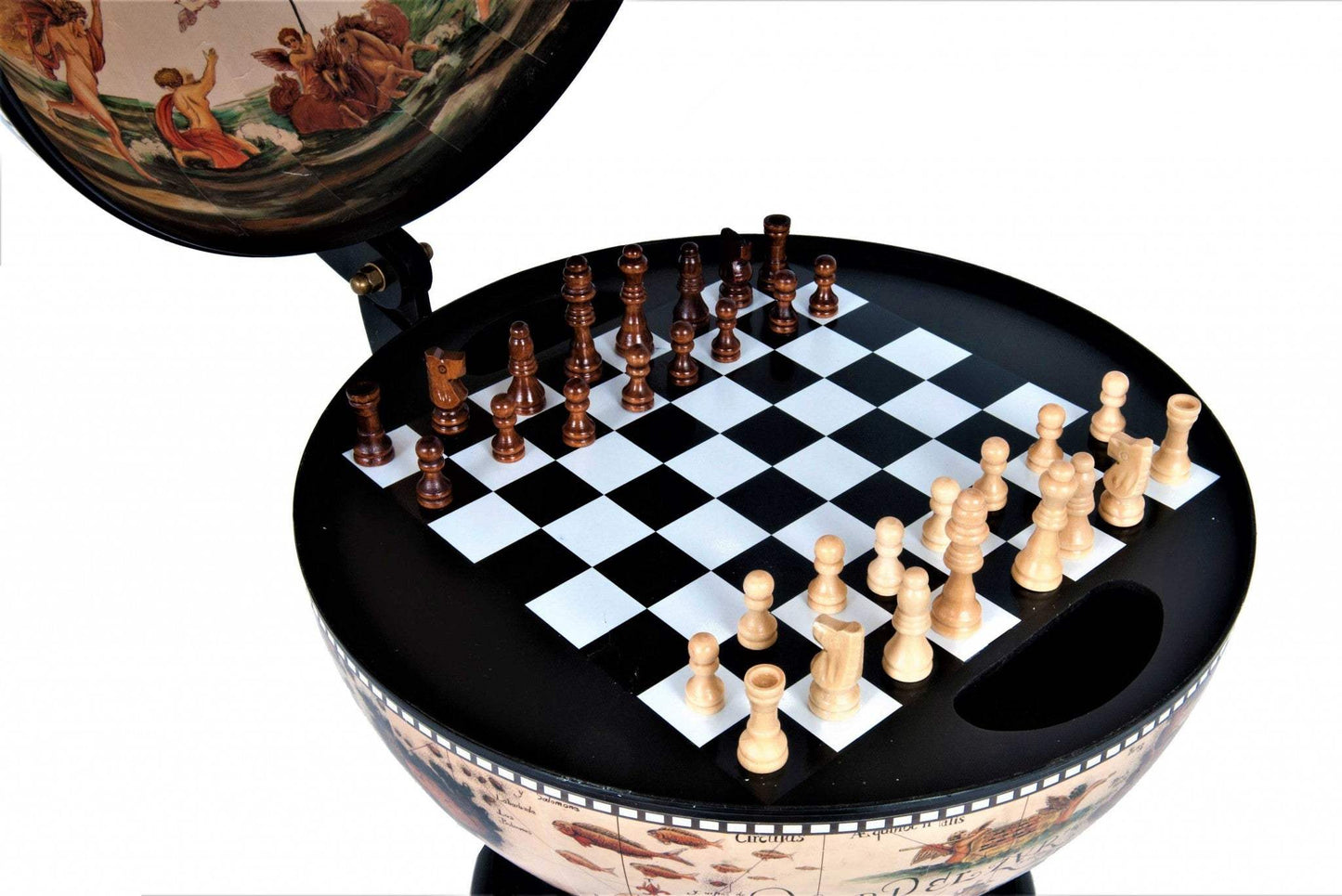 13" X 13" X 20" White Globe 13 Inches With Chess Holder - Homeroots - Flyclothing LLC