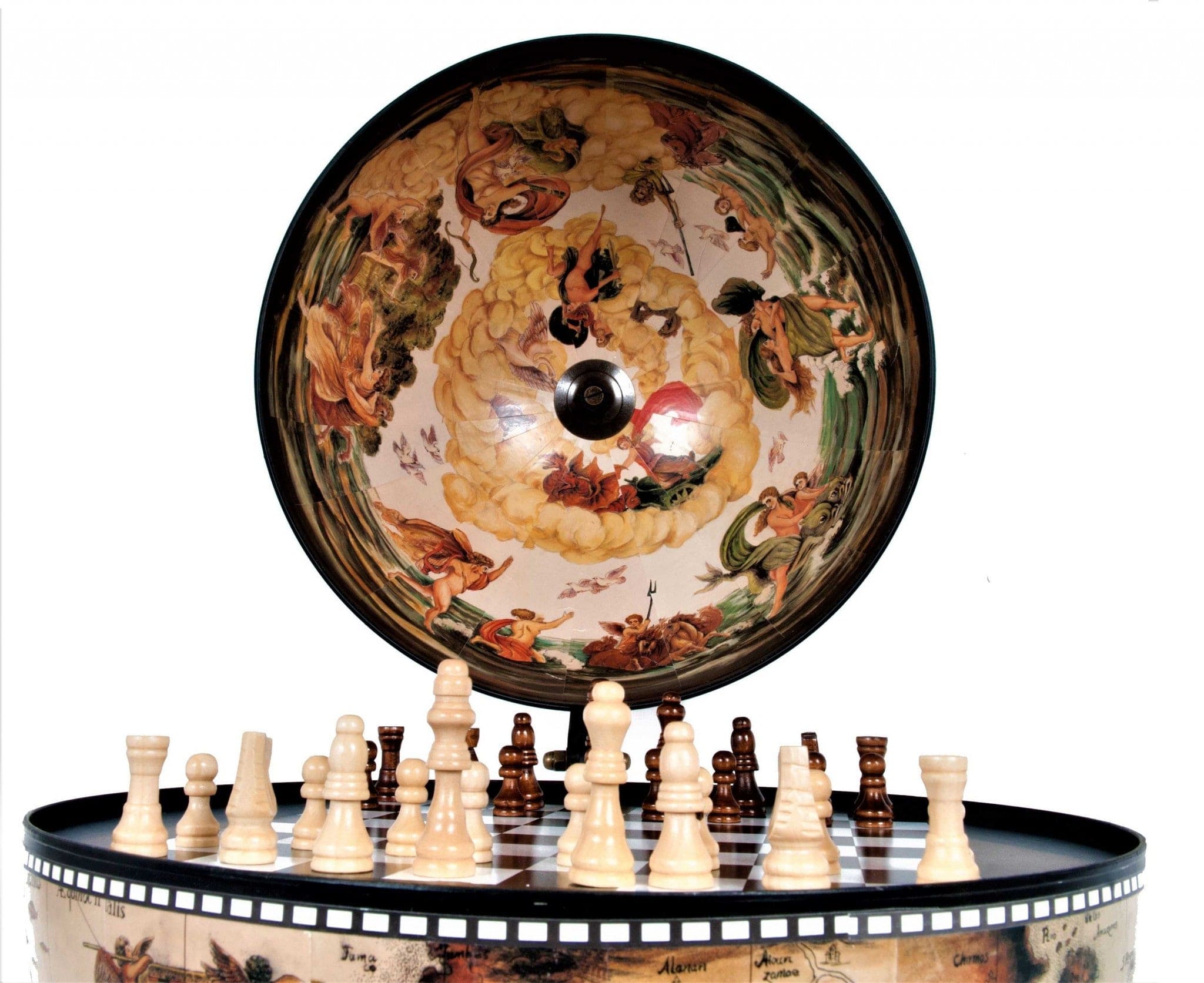 13" X 13" X 20" White Globe 13 Inches With Chess Holder - Homeroots - Flyclothing LLC