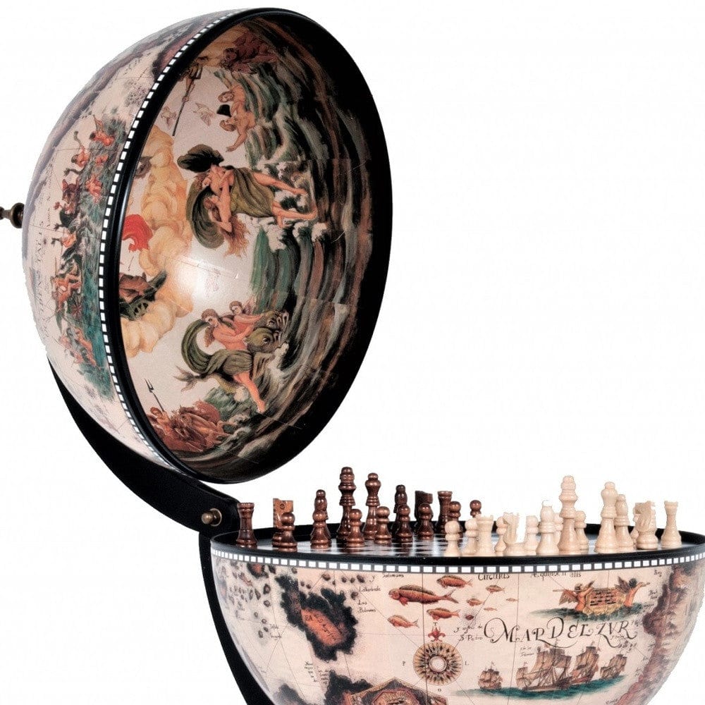13" X 13" X 20" White Globe 13 Inches With Chess Holder - Homeroots - Flyclothing LLC