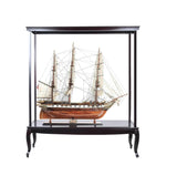 23" Dark Brown Glass Standard Display Stand - Homeroots