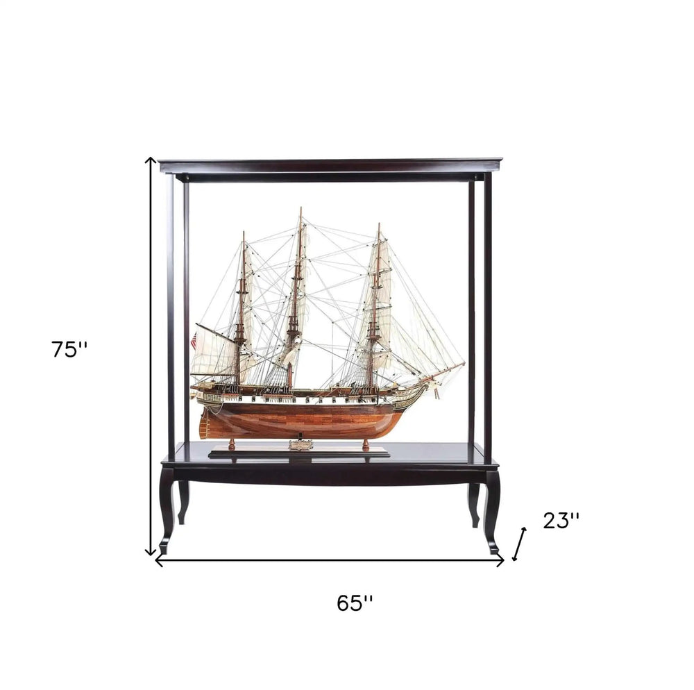 23" Dark Brown Glass Standard Display Stand - Homeroots - Flyclothing LLC