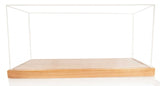 28" Wood Brown Glass Standard Display Stand - Homeroots