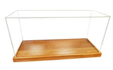 28" Wood Brown Glass Standard Display Stand - Homeroots