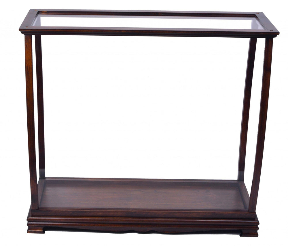 13" Dark Brown And Clear Glass Standard Display Stand - Homeroots