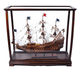 13" Dark Brown And Clear Glass Standard Display Stand - Homeroots