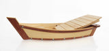 17" Natural and Brown Wood Sushi Boat Serving Tray - Homeroots - Flyclothing LLC