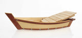 17" Natural and Brown Wood Sushi Boat Serving Tray - Homeroots - Flyclothing LLC