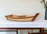 17" Natural and Brown Wood Sushi Boat Serving Tray - Homeroots - Flyclothing LLC