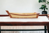 17" Natural and Brown Wood Sushi Boat Serving Tray - Homeroots