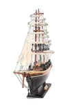 17" Brown Wood and Metal Hand Painted Cutty Sark Model Boat Tabletop Sculpture - Homeroots