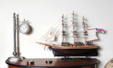 17" Brown Wood and Metal Hand Painted Cutty Sark Model Boat Tabletop Sculpture - Homeroots