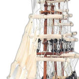 17" Brown Wood and Metal Hand Painted Cutty Sark Model Boat Tabletop Sculpture - Homeroots