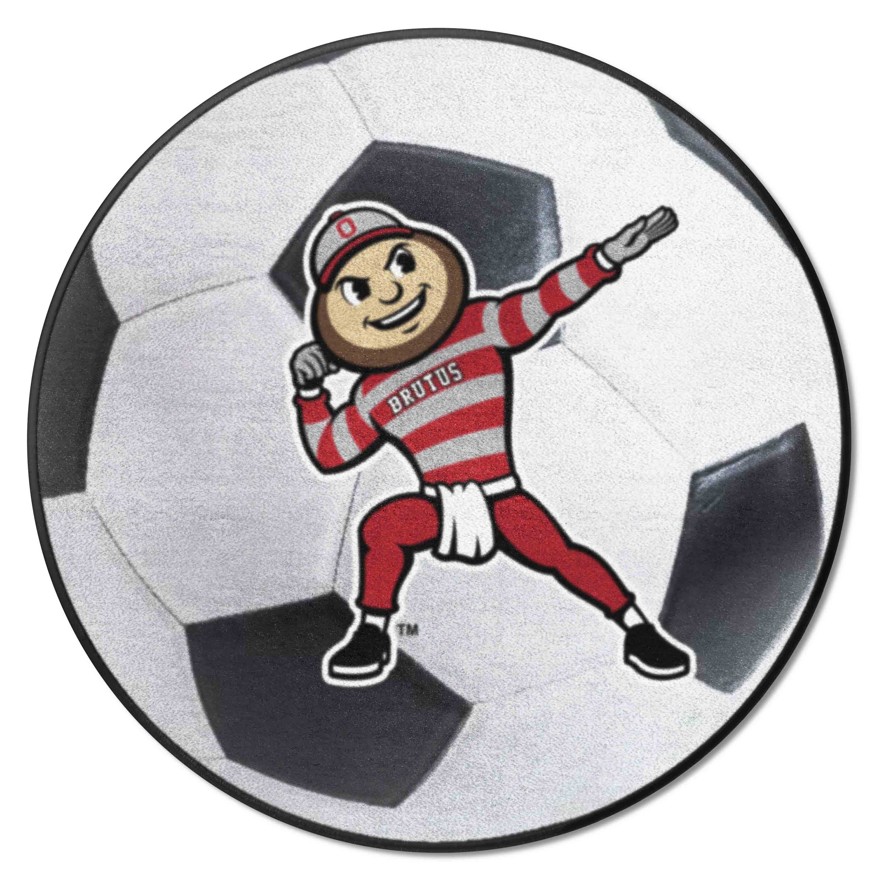Ohio State Buckeyes Soccer Ball Rug - 27in. Diameter - Ohio State