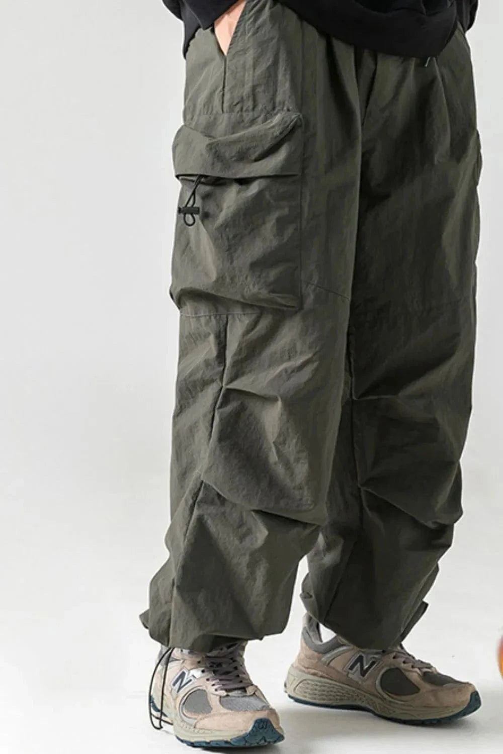 Men's Plus Size Elastic Waist Pants with Pockets - Trendsi