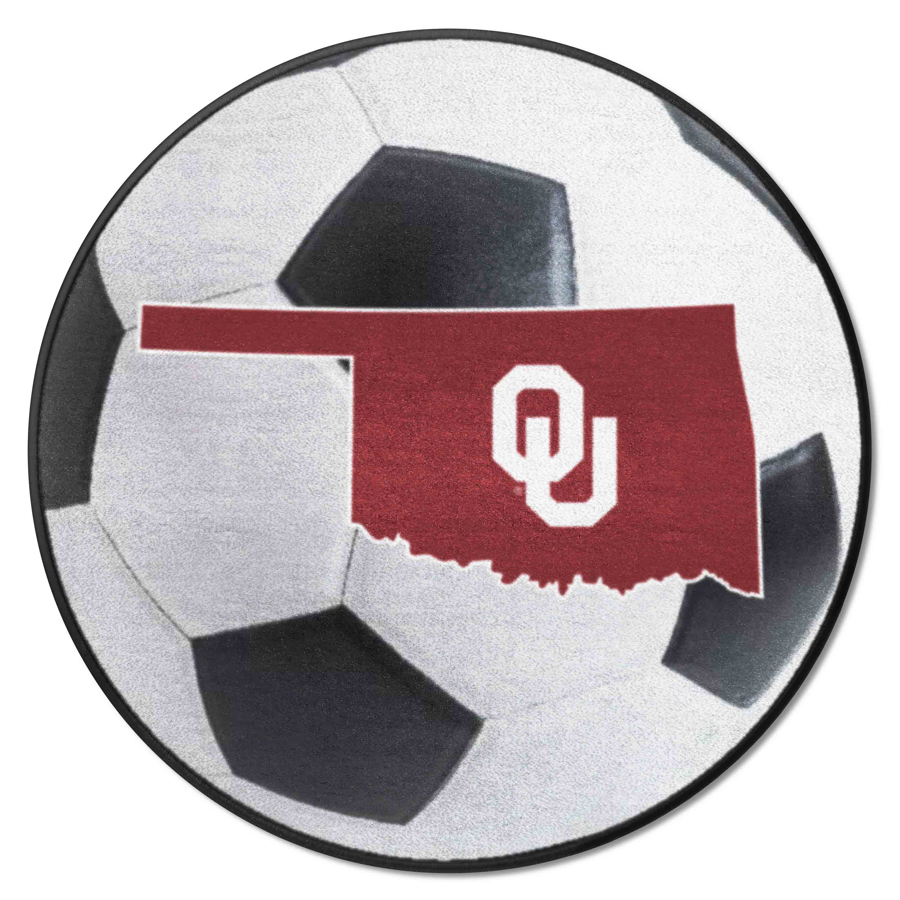 Oklahoma Sooners Soccer Ball Rug - 27in. Diameter - Oklahoma