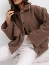 Button-Down Long Sleeve Outerwear - Trendsi - Flyclothing LLC