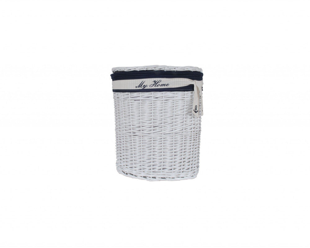14.5" X 20" X 23" Whiteblueovalwillow Basket Set Of 5 - Homeroots
