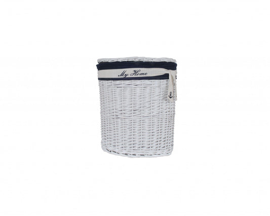 14.5" X 20" X 23" Whiteblueovalwillow Basket Set Of 5 - Homeroots