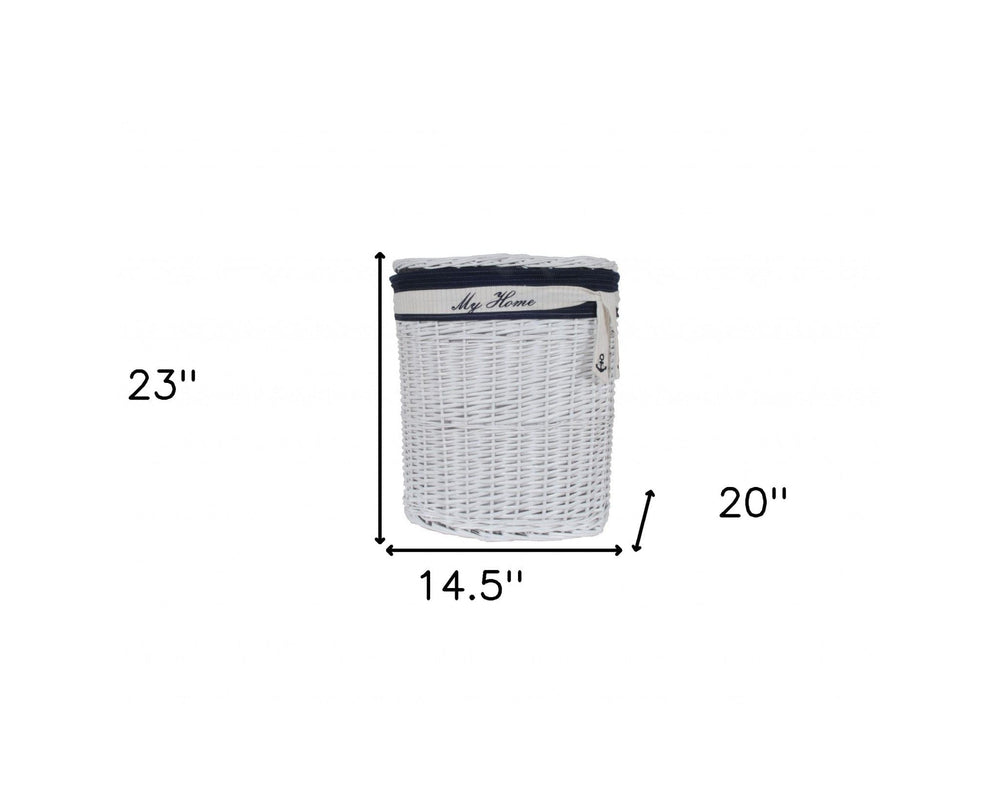 14.5" X 20" X 23" Whiteblueovalwillow Basket Set Of 5 - Homeroots - Flyclothing LLC