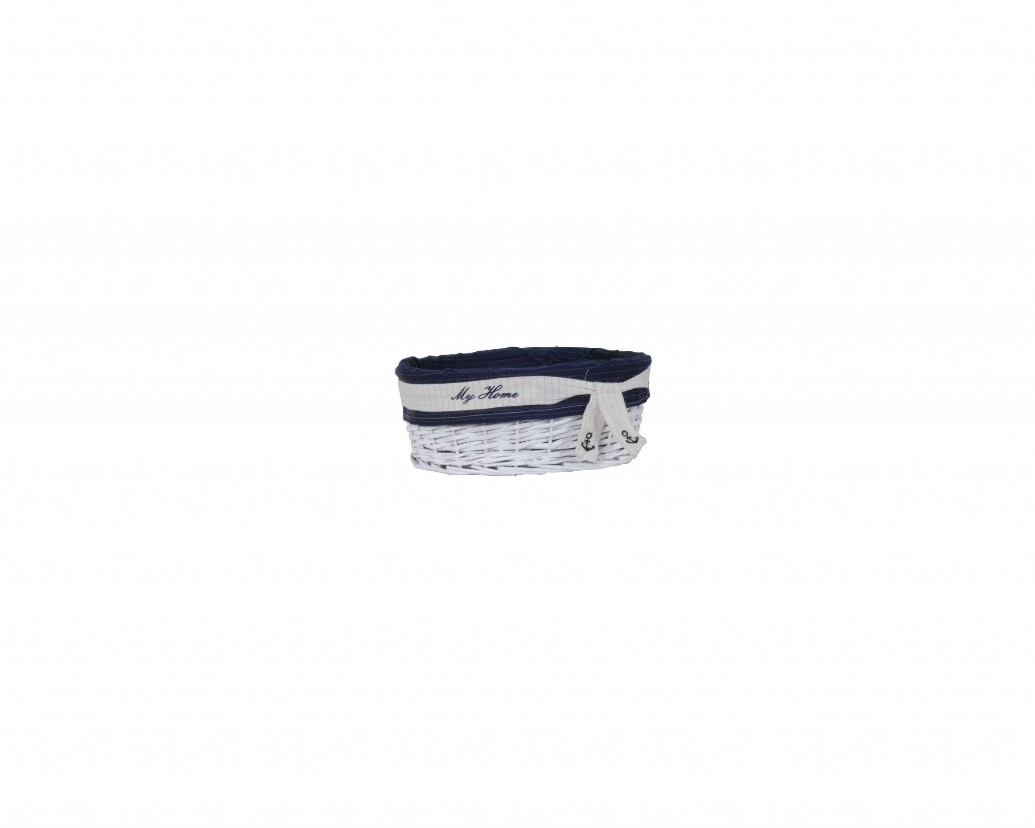 14.5" X 20" X 23" Whiteblueovalwillow Basket Set Of 5 - Homeroots - Flyclothing LLC