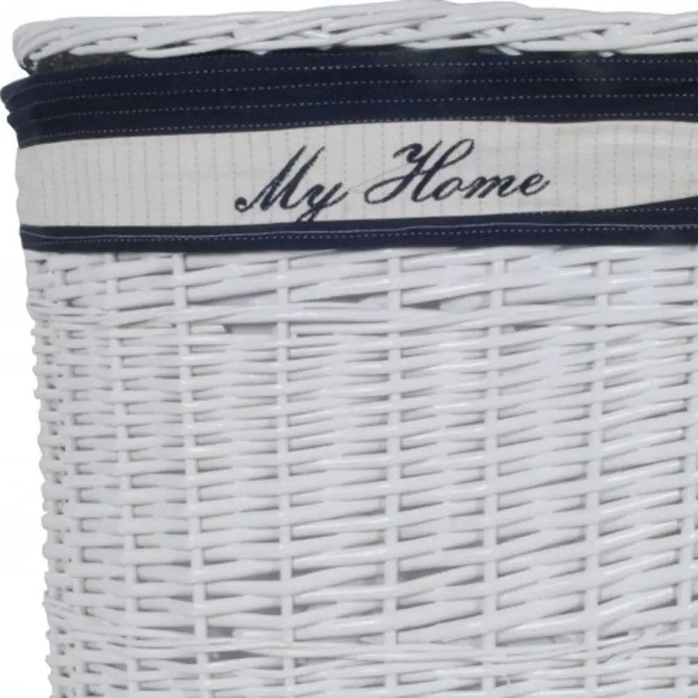 14.5" X 20" X 23" Whiteblueovalwillow Basket Set Of 5 - Homeroots - Flyclothing LLC