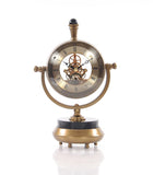 8" Circle Brass Metal And Glass Analog Wall Clock - Homeroots