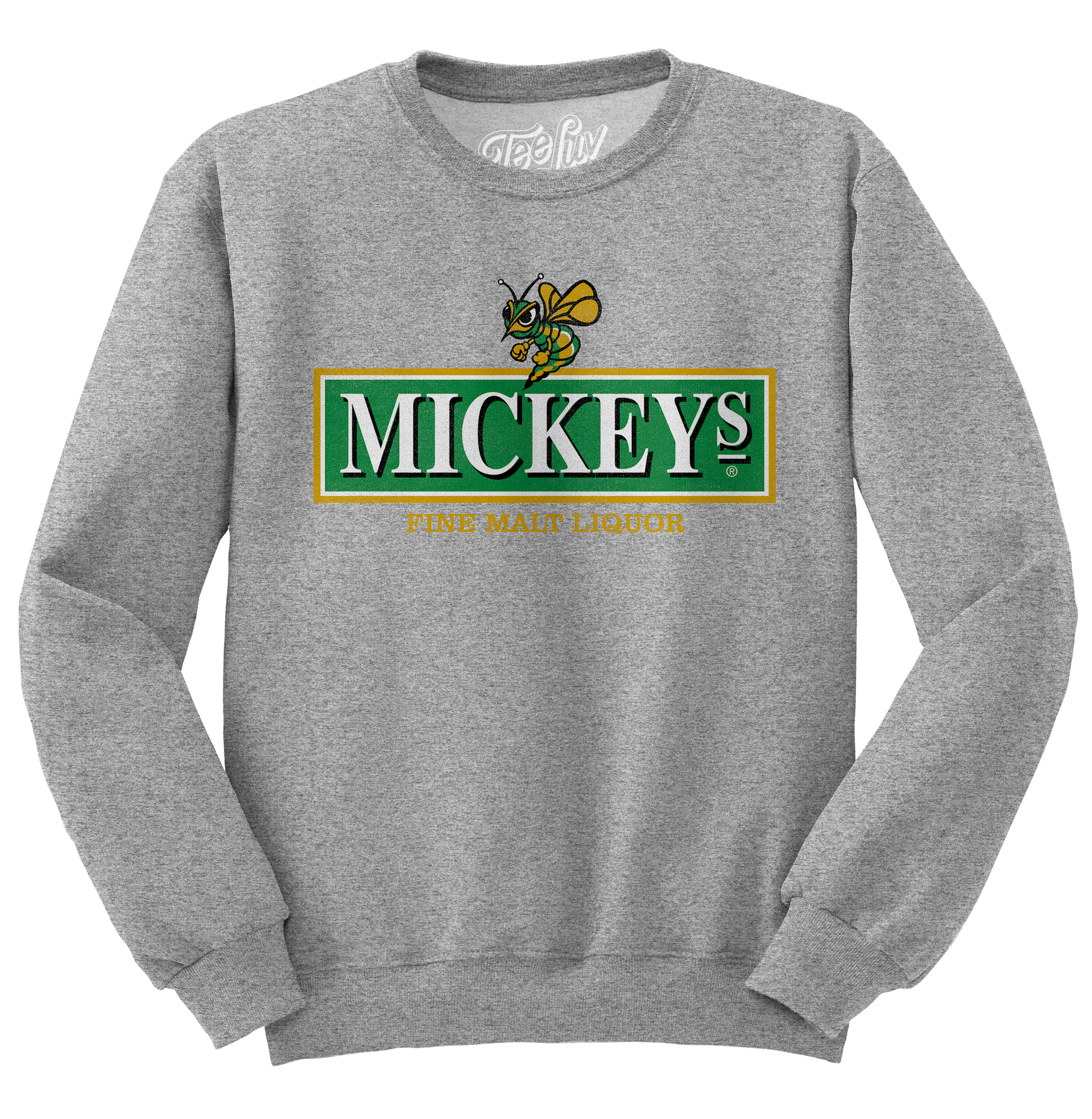 Mickey's Fine Malt Liquor Beer Logo Crewneck Sweatshirt - Athletic Heather Gray