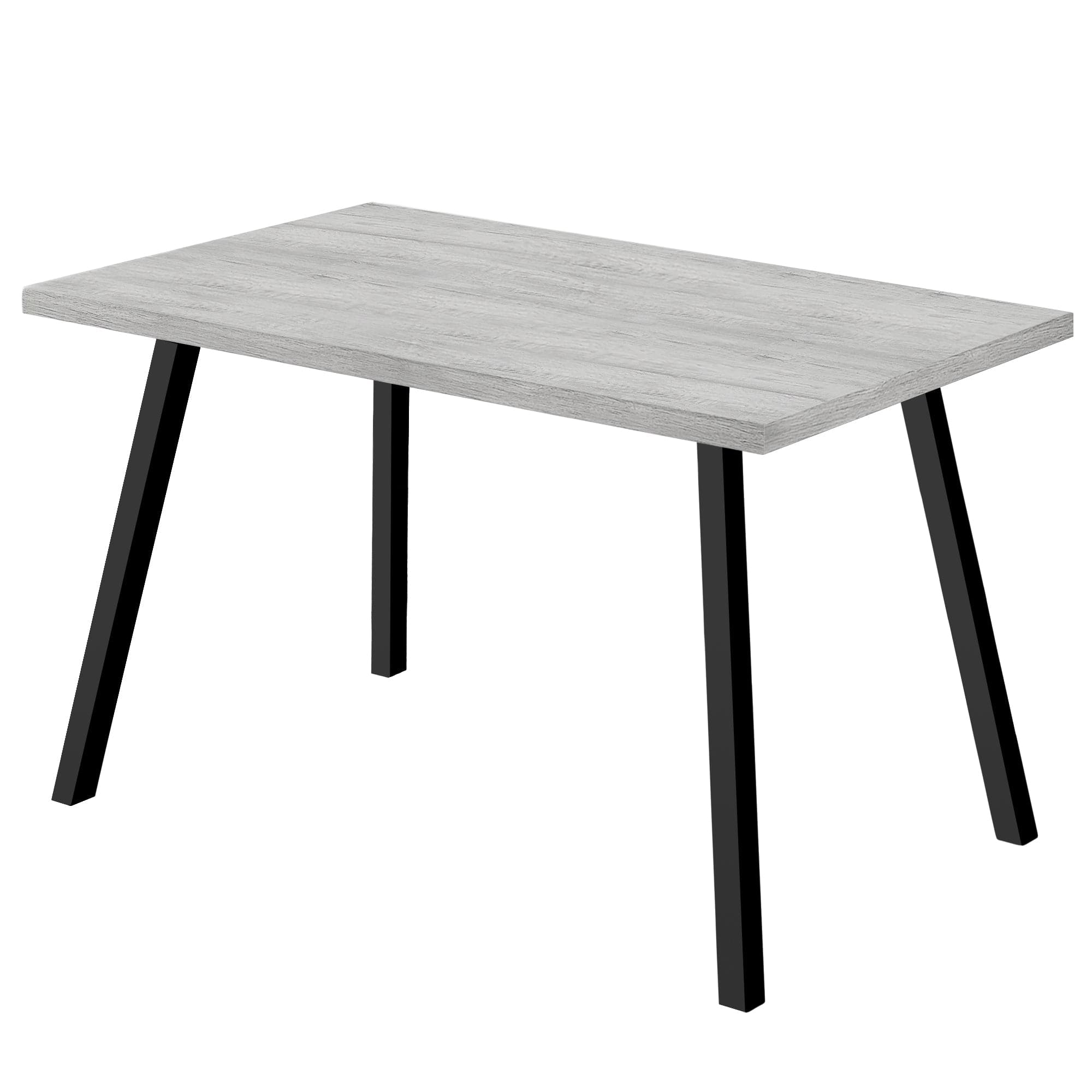 60" Gray And Black Metal Dining Table - Homeroots