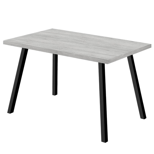 60" Gray And Black Metal Dining Table - Homeroots