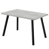 60" Gray And Black Metal Dining Table - Homeroots